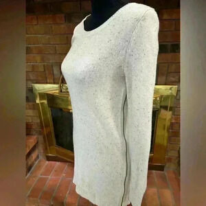 ANTHROPOLOGIE RUBY MOON SIDE ZIP UP WOOL/ COTTON BLEND SWEATER SZ SMALL